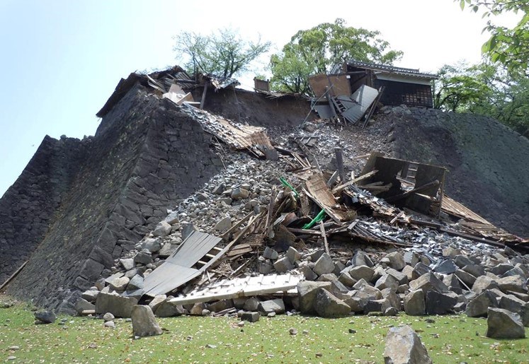 Kumamoto damaged by a series of earthquakes.